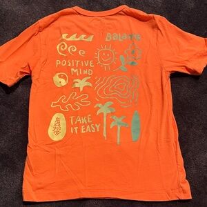 wonder nation Orange Graphic Tee with Green Prints